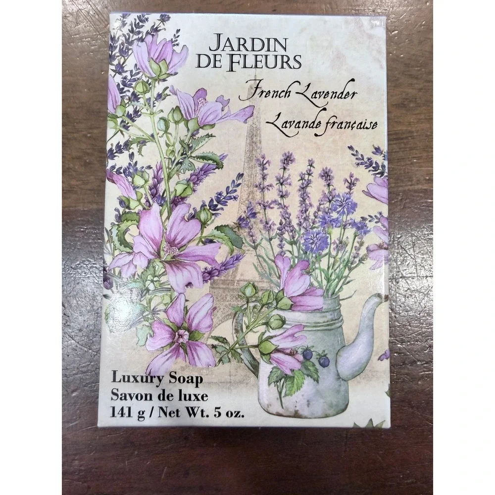 Jardin De Fleurs French Lavender & Rosemary Mint Shea Butter Bar Soap Set 14oz